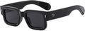 Square Thick Frame Rectangle Sunglasses for Women Men Retro Sunglasses Trendy Chunky Eyewear Black Shades