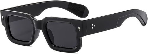 Square Thick Frame Rectangle Sunglasses for Women Men Retro Sunglasses Trendy Chunky Eyewear Black Shades