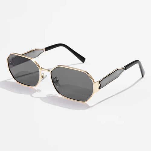 Aurelle Round sunglasses - gold frame, side view